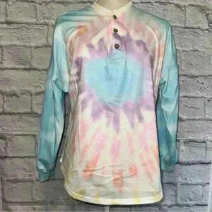Tie Dye Loungewear Long Sleeve sweatshirt top L